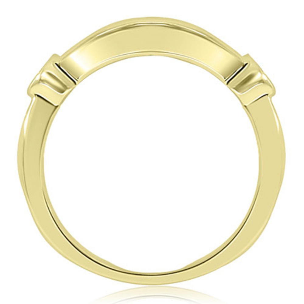 1.75 Cttw Round and Baguette-Cut Diamond 18K Yellow Gold Bridal Set