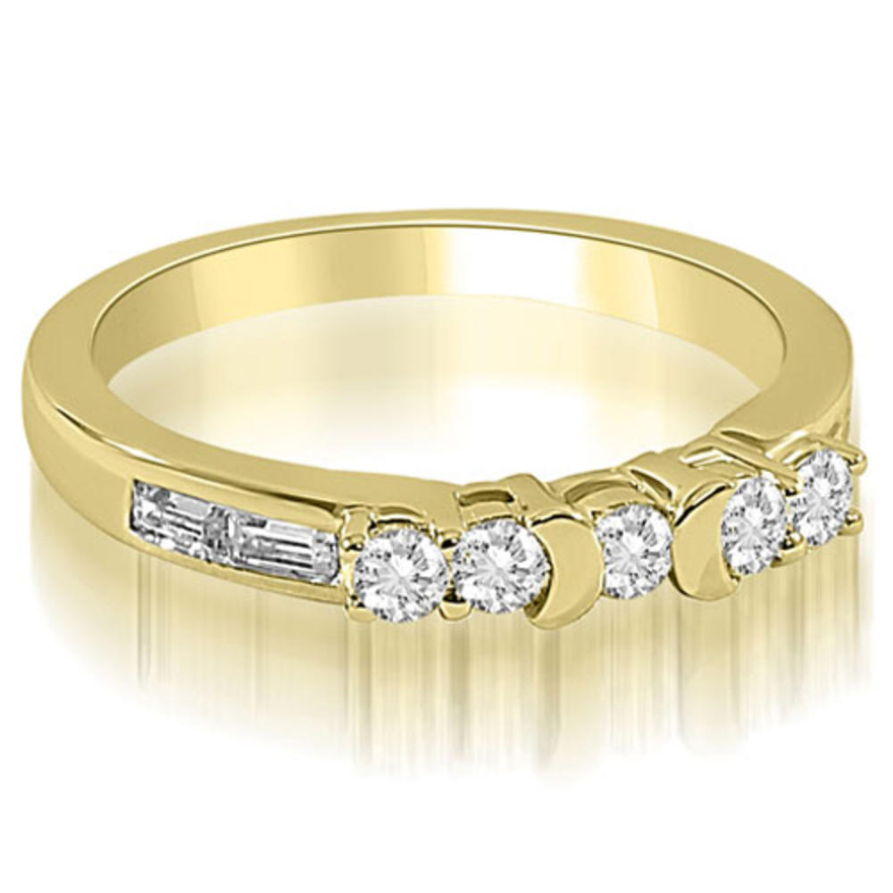 2.00 Cttw Round- and Baguette-Cut 14k Yellow Gold Diamond Bridal Set