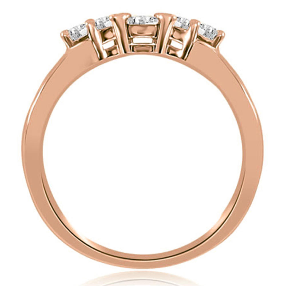 1.60 Cttw Round and Baguette Cut 18K Rose Gold Diamond Engagement Set