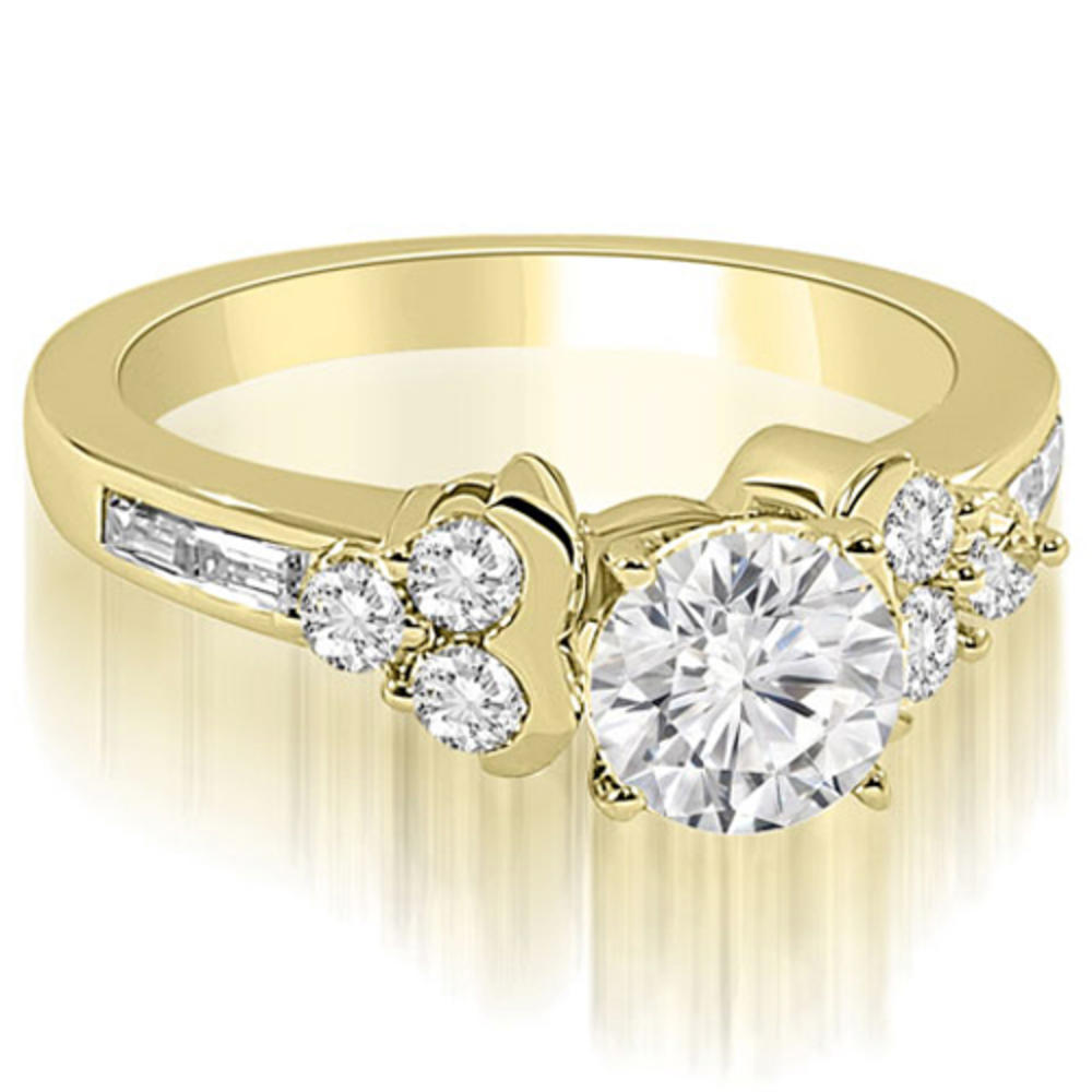 2.25 Cttw Round- and Baguette-Cut 18K Yellow Gold Diamond Bridal Set