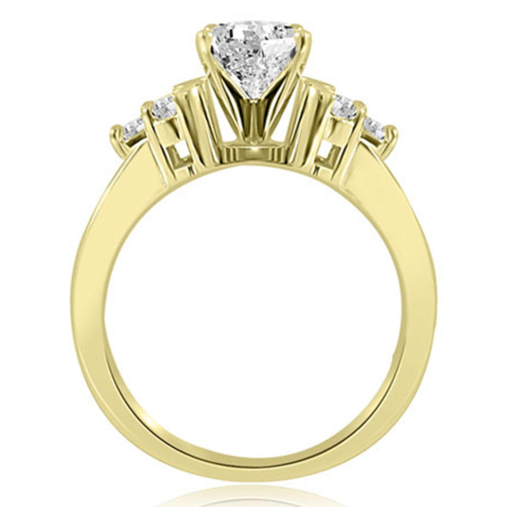 1.60 Cttw. Round and Baguette Cut 18K Yellow Gold Diamond Bridal Set
