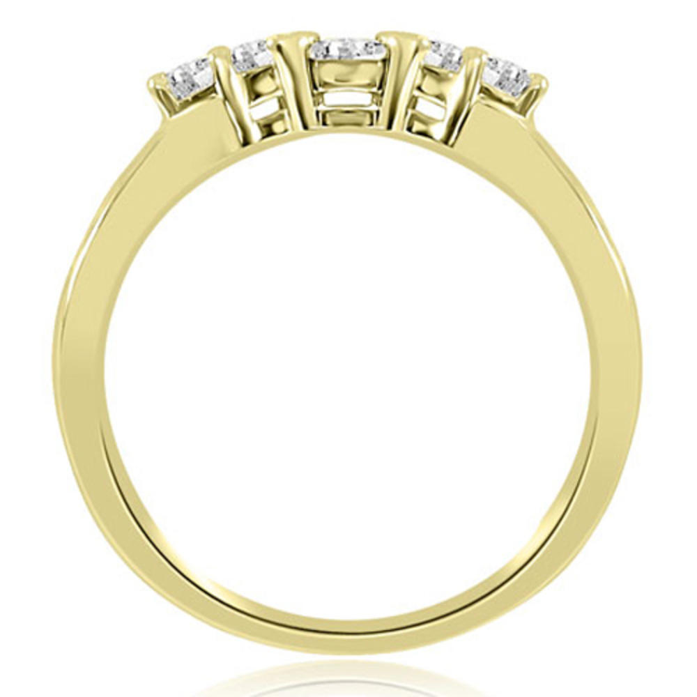 1.70 Cttw Round and Baguette Cut 18K Yellow Gold Diamond Bridal Set