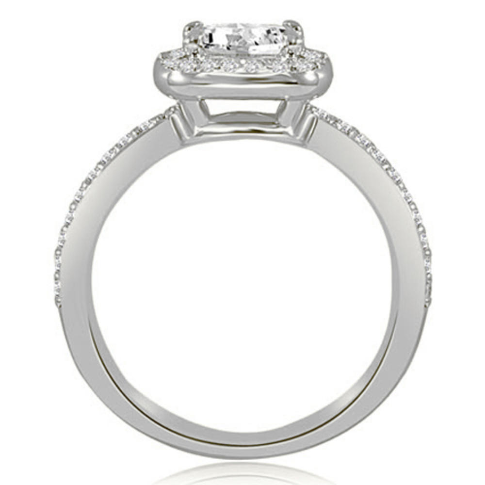 1.60 Cttw. Round and Princess Cut 14K White Gold Diamond Bridal Set