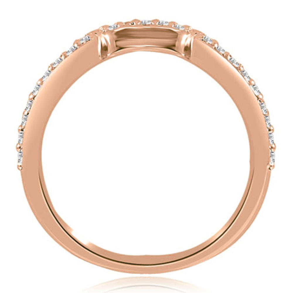 1.35 Cttw Princess and Round Cut 18K Rose Gold Diamond Bridal Set