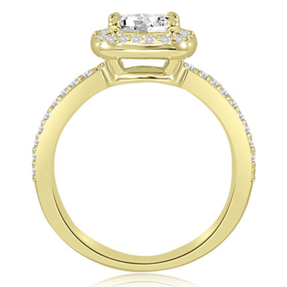 1.35 Cttw Princess and Round Cut 18K Yellow Gold Diamond Bridal Set