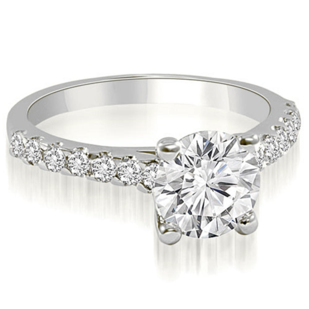 1.60 Cttw Round Cut 18K White Gold Diamond Engagement Set