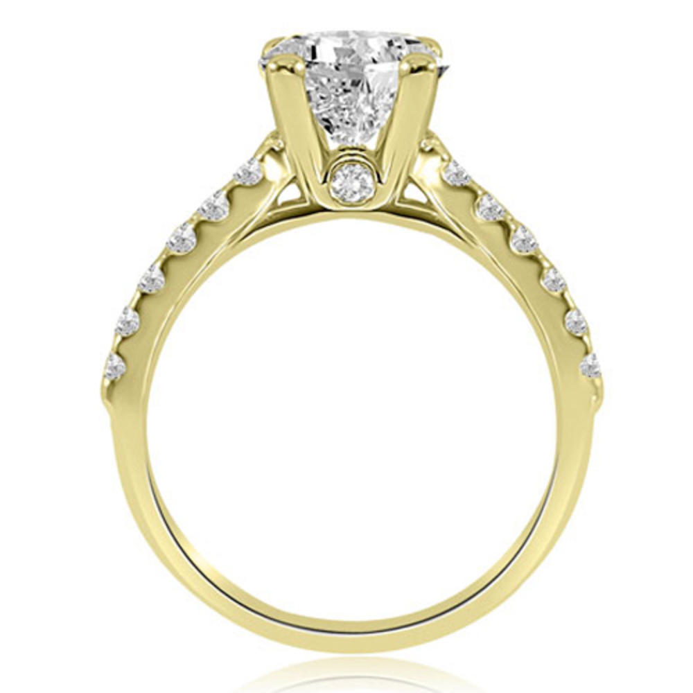 1.35 Cttw Round-Cut 18K Yellow Gold Diamond Cathedral Bridal Set