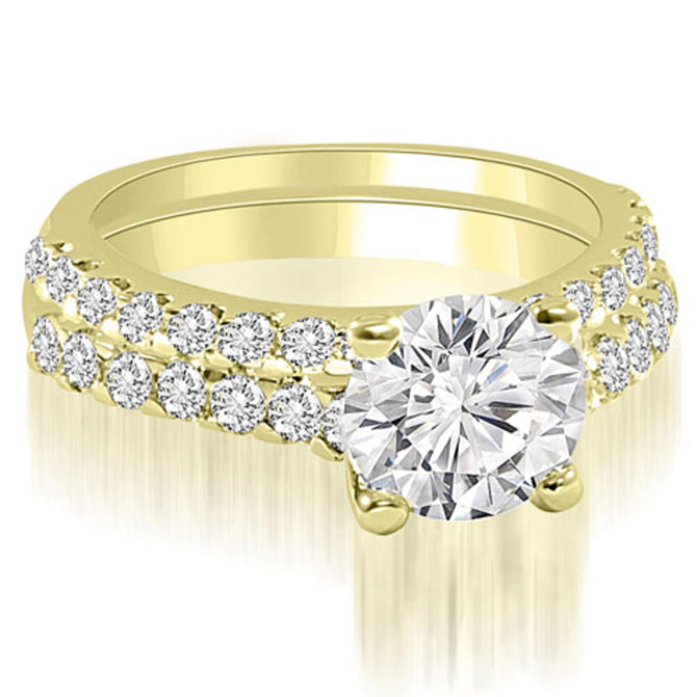 1.60 cttw Round-Cut 18k Yellow Gold Diamond Bridal Set