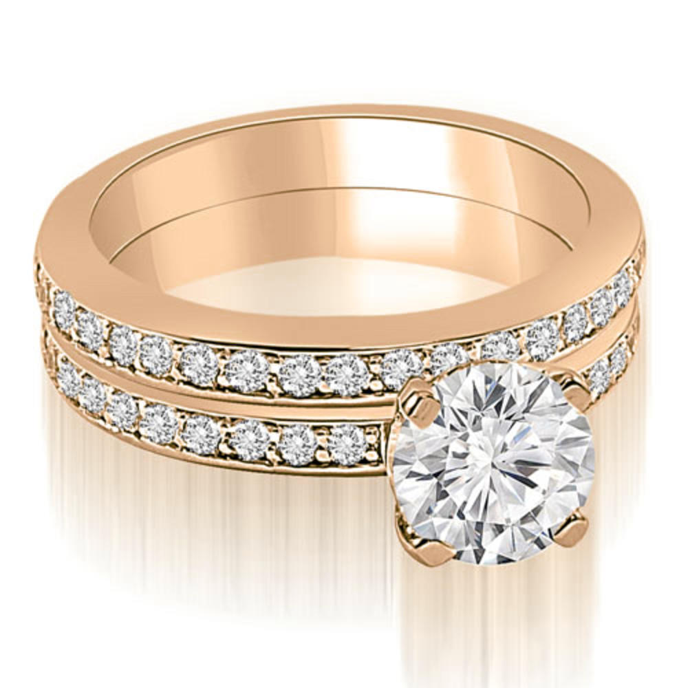 1.05 Cttw Round-Cut 14K Rose Gold Diamond Bridal Set