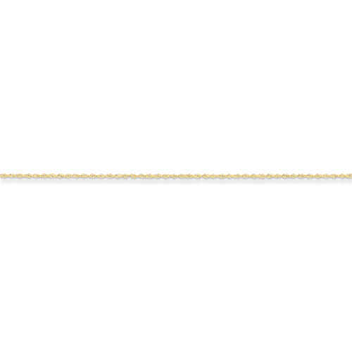 14k .8mm Lite-Baby Rope Chain Anklet - 9 Inch - Spring Ring
