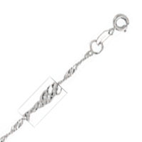 14k White Gold 18 Inch X 1.5 mm Singapore Chain Necklace