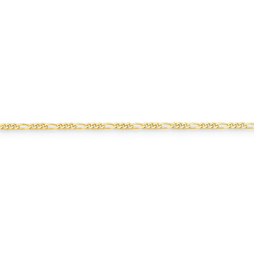 10k 2.2mm Figaro LINK Chain Bracelet - 8 Inch - Lobster Claw