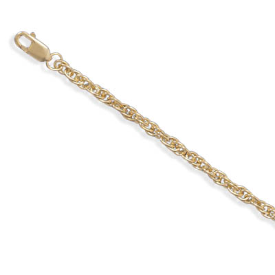 7 Inch 14/20 Gold Filled 2.5 Rope Chain Bracelet a Lobster Clasp Closure.