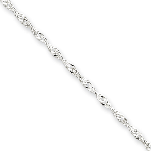 Sterling Silver Chain Bracelet - 9 Inch - Spring Ring