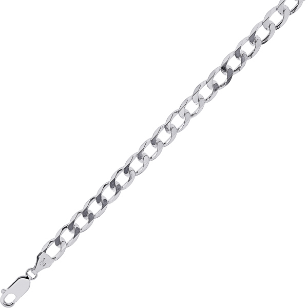 Sterling Silver 8.5 Inch Curb Chain Bracelet