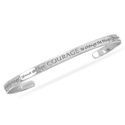 Oxidized Sterling Silver Cuff Bracelet With The Serenity Prayer