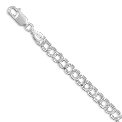 Sterling Silver 6 Inch Diam-cut Charm Bracelet 6 Inch Charm Bracelet Measures 4.5mm Wide- Lob-clasp