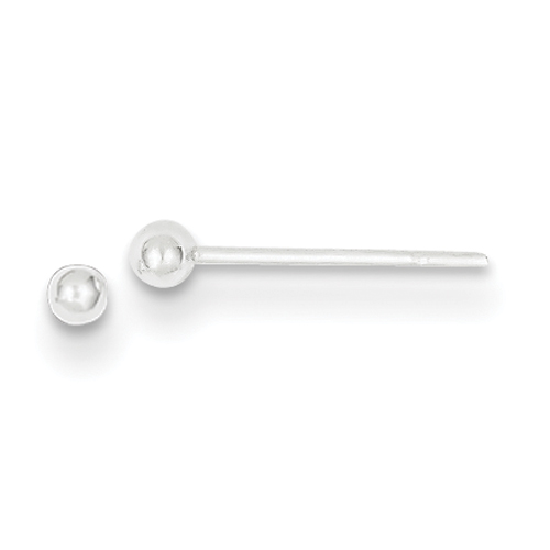 Sterling Silver Polished 2mm Ball Earrings