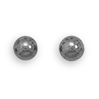 4mm Hematite Bead Sterling Silver Stud Earrings