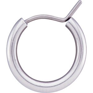 Rhodium Titanium Hoop Earring 15.25mm Pair