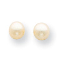 14KT 4.5mm Button Cultured Pearl Childrens Earrings - Measures 5x5mm
