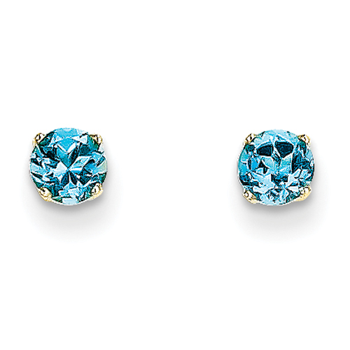 14KT Blue Topaz Earrings - December Birthstone