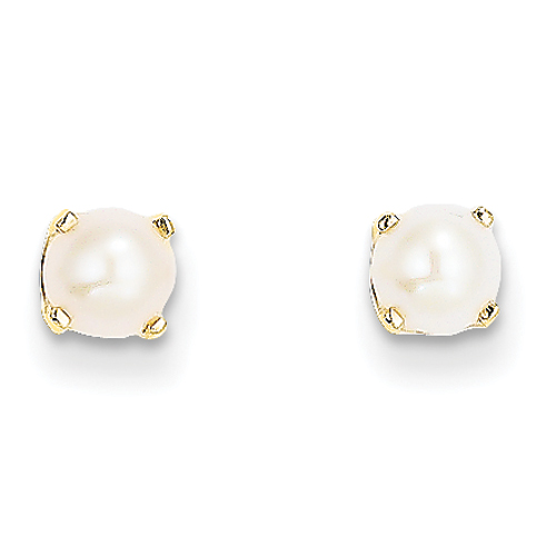 14KT June Birthstone Cultured Pearl Earrings