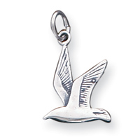 Sterling Silver Antiqued Seagull Charm