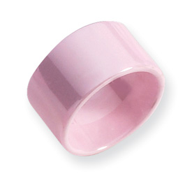 Ceramic Pink Flat 12mm Polished Band Ring - Size 7.5