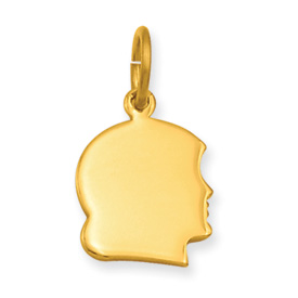 Gold-plated Small Engravable Girls Head Charm
