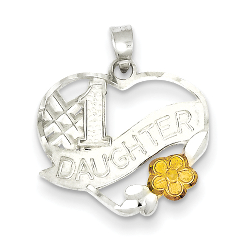 Sterling Silver Number 1 Daughter Charm