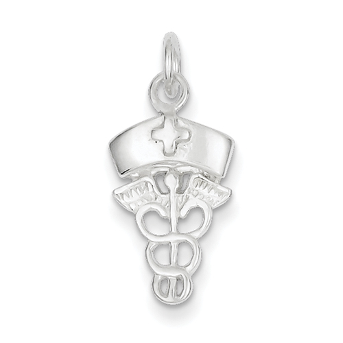 Sterling Silver Nurse Symbol Charm - JewelryWeb