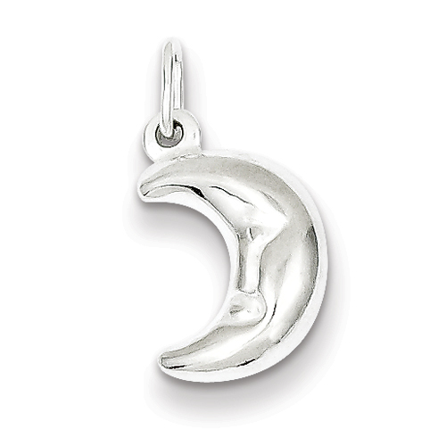 Sterling Silver 3-d Half Moon Charm