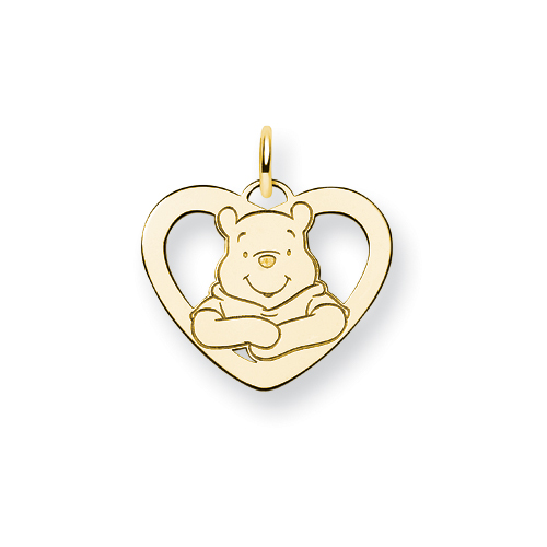 Gold-plated SS Disney Winnie the Pooh Heart Charm