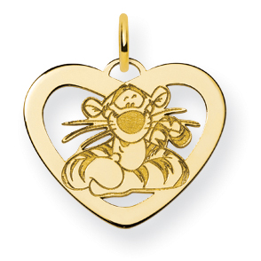 Gold-plated SS Disney Tigger Heart Charm