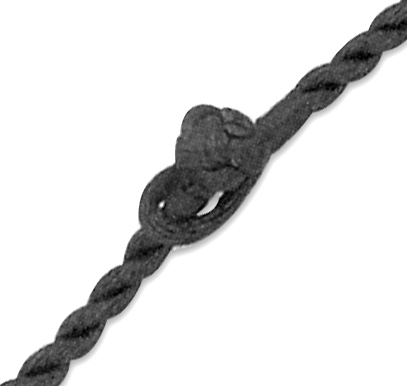 16 Inch Black Twisted Silk Cord Necklace