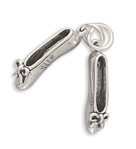 Sterling Silver Ballet Slippers Charm Measures 18x4mm
