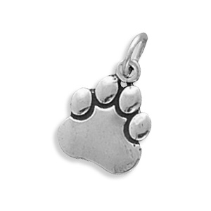 Sterling Silver Paw Print Charm Measures 12.5x10mm