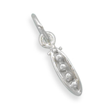 Sterling Silver Small Shiny Peas In a Pod Charm Measures 18mmx4mm
