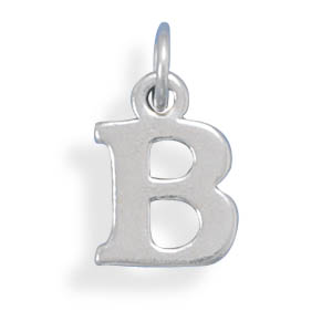 Oxidized Sterling Silver Letter B Charm Measures 12mm X 18mm