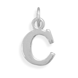 Oxidized Sterling Silver Letter C Charm Measures 12mm X 18mm