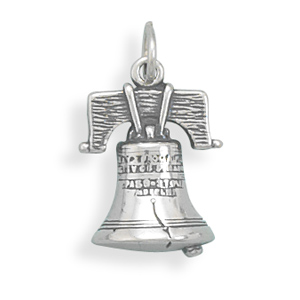 Sterling Silver (c) Liberty Bell Charm Measures 16x11mm