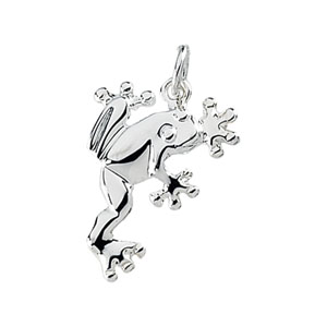 Sterling Silver Frog Charm 19.25x15mm