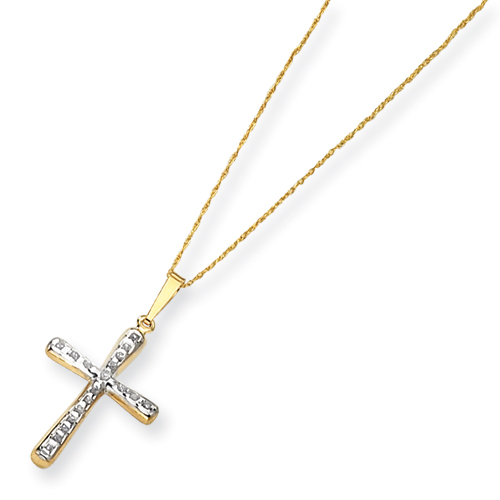 14k Diamond Fascination Cross Necklace