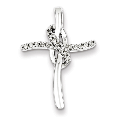 Sterling Silver Infinity Rough Diamond Cross Pendant