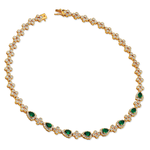 Kennedy Replica Swarovski Element Crystal Emerald Necklace - JewelryWeb