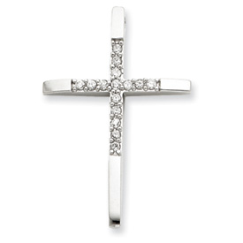 Sterling Silver CZ Latin Cross Pendant