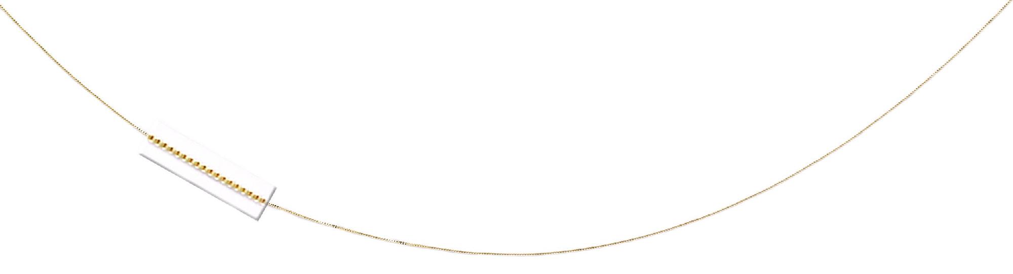 14k Yellow Gold Box Chain Pendant Necklace - 15 Inch