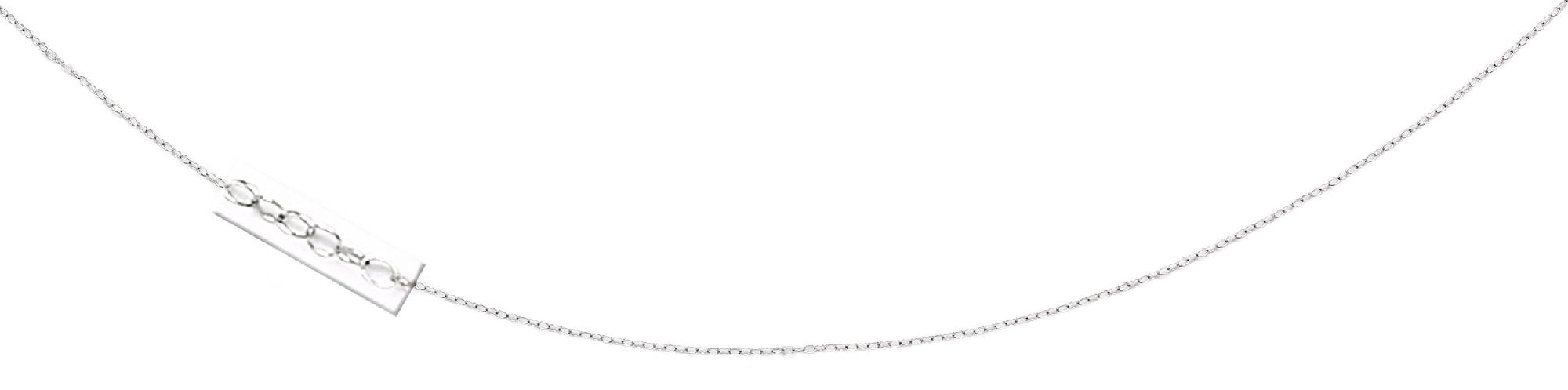 14k White Gold Cable Chain Childrens Pendant Necklace - 15 Inch