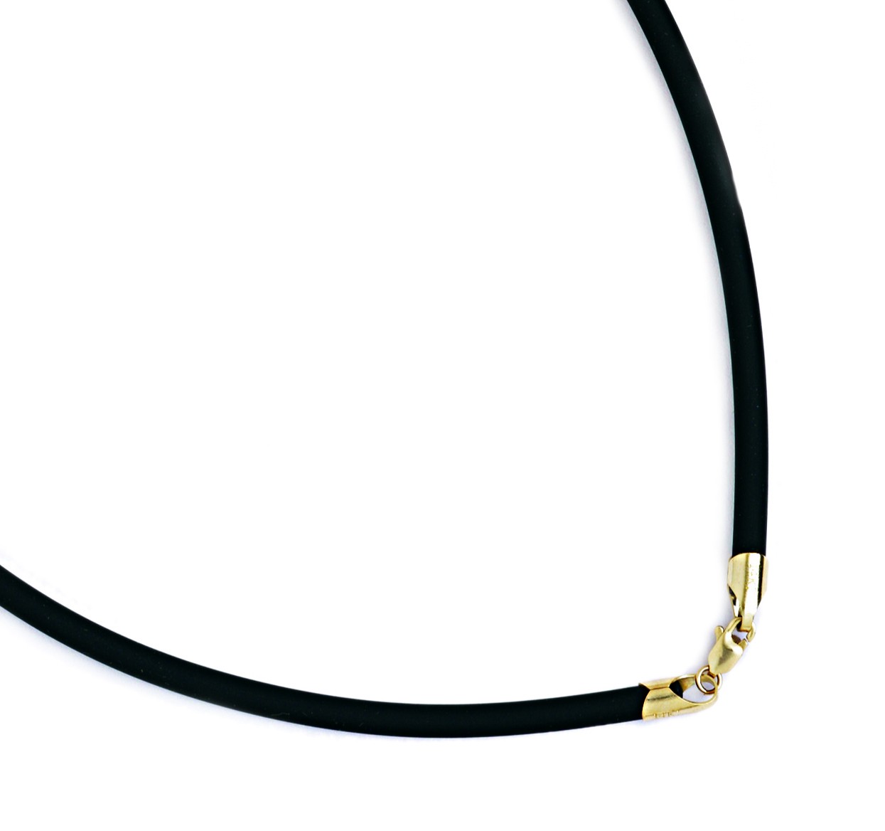 14k Yellow Gold Rubber Cord Necklace - Measures 4mm - 22 Inch